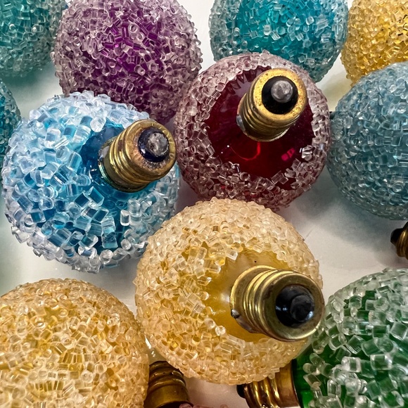 1960’s Christmas Ice Glo Frosted Sugar Bulbs RARE ALL WORK Large Lot of 31 - Picture 8 of 15
